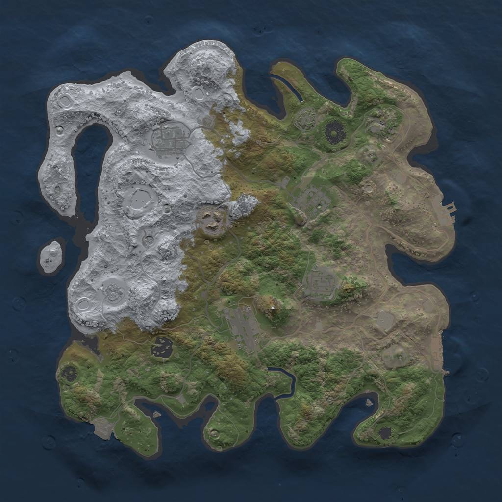 Rust Map: Procedural Map, Size: 3400, Seed: 61650677, 15 Monuments