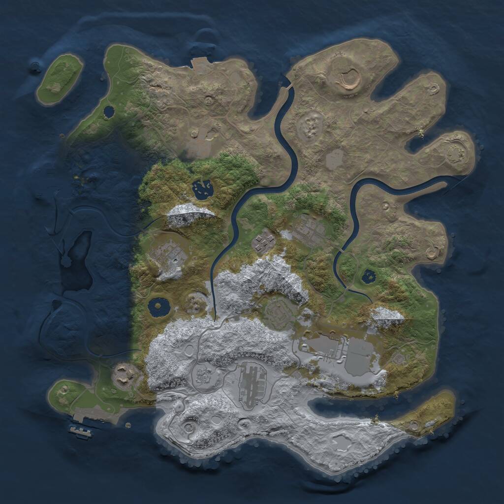 Rust Map: Procedural Map, Size: 3600, Seed: 66475633, 16 Monuments
