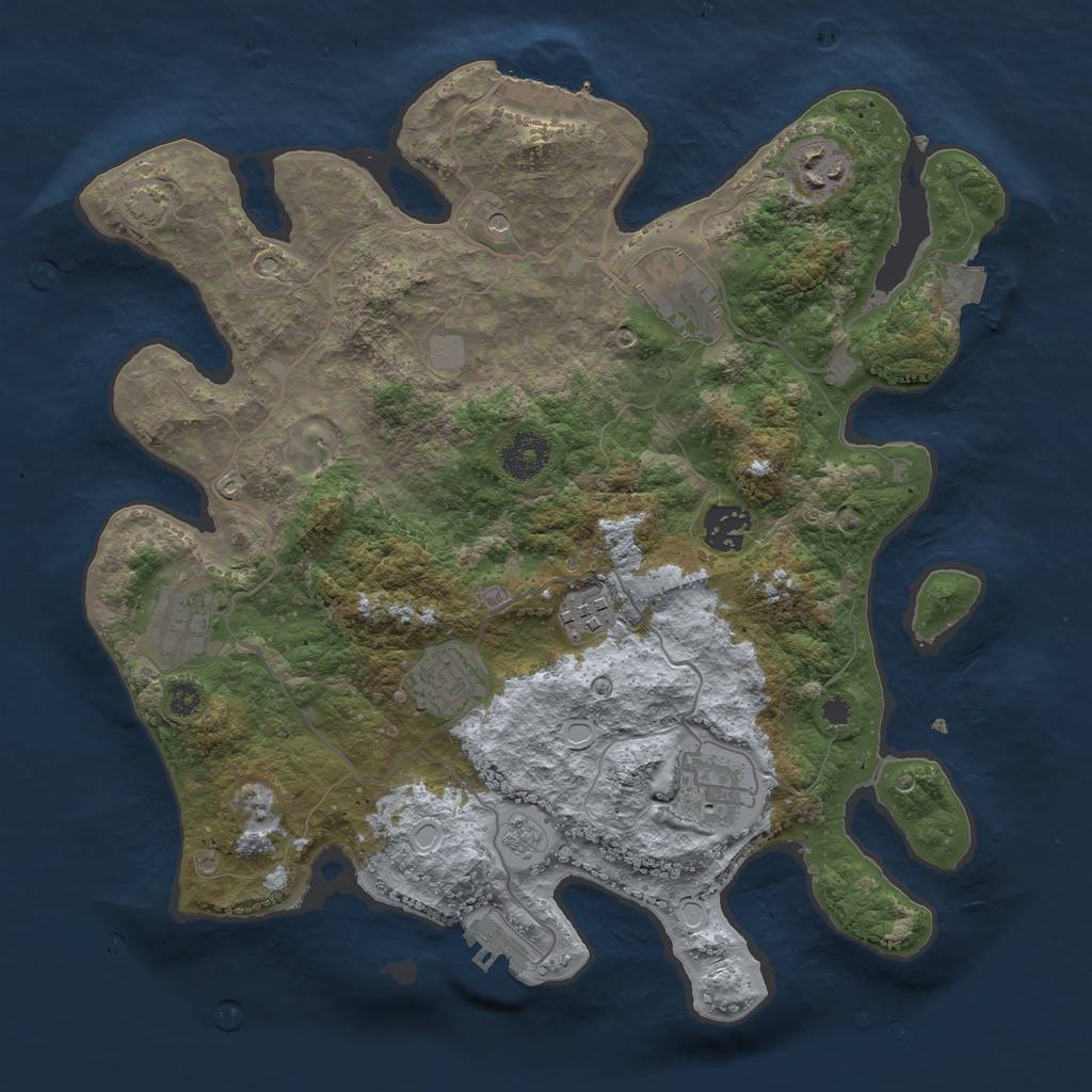 Rust Map: Procedural Map, Size: 3400, Seed: 42910971, 15 Monuments