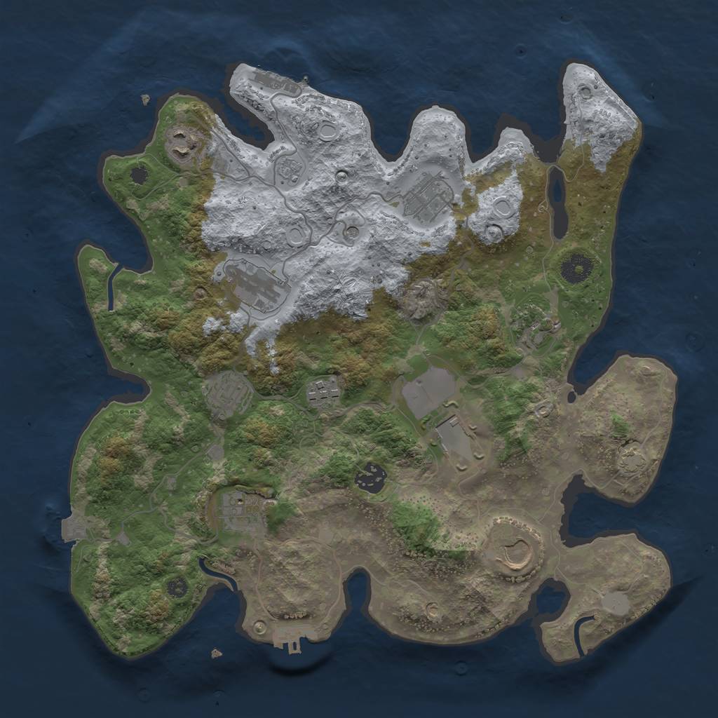 Rust Map: Procedural Map, Size: 3550, Seed: 16645082, 18 Monuments