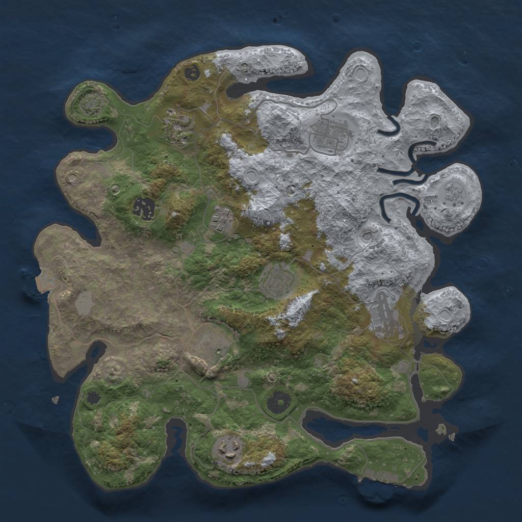 Rust Map: Procedural Map, Size: 3400, Seed: 32931354, 15 Monuments