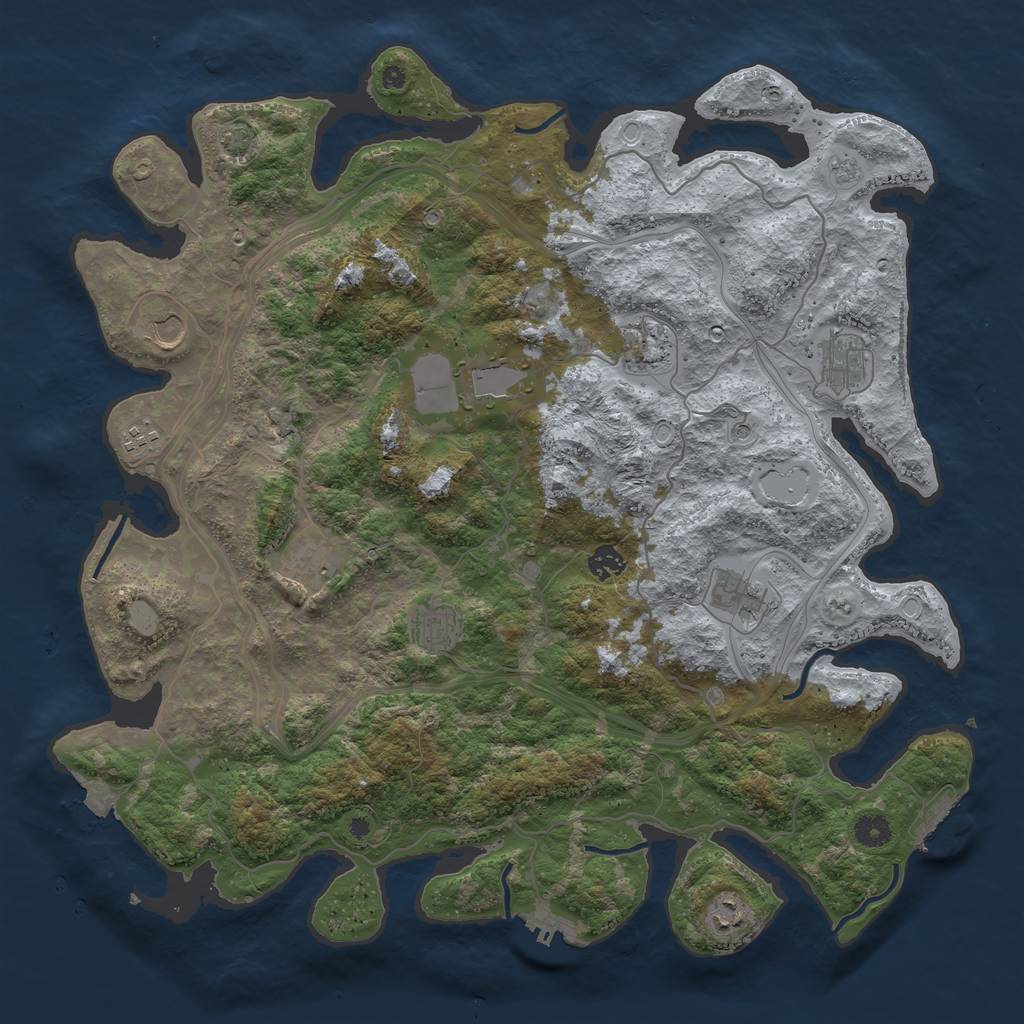 Rust Map: Procedural Map, Size: 4400, Seed: 87025415, 18 Monuments