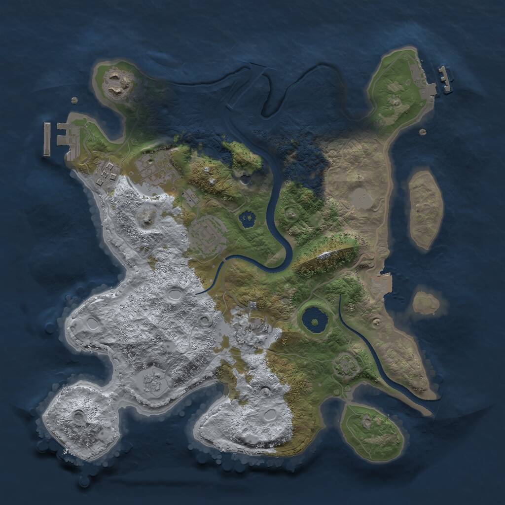 Rust Map: Procedural Map, Size: 3000, Seed: 20183, 11 Monuments