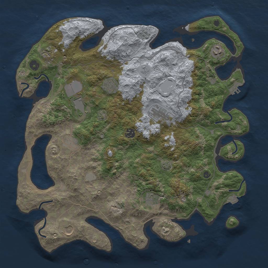 Rust Map: Procedural Map, Size: 4000, Seed: 1207757961, 17 Monuments