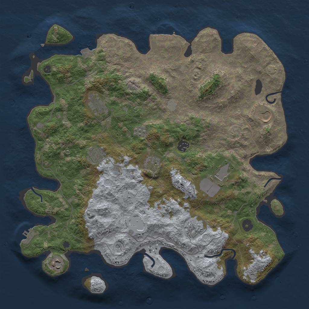 Rust Map: Procedural Map, Size: 4100, Seed: 4841507, 17 Monuments
