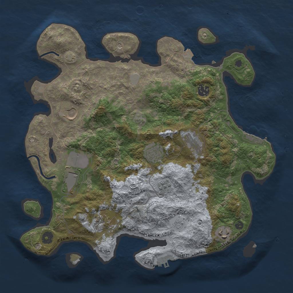 Rust Map: Procedural Map, Size: 3650, Seed: 5839879, 16 Monuments