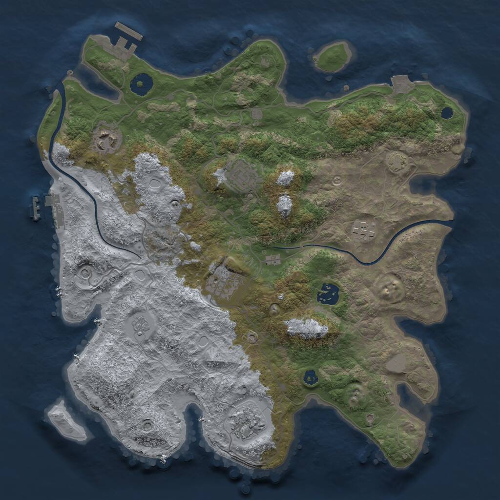 Rust Map: Procedural Map, Size: 3400, Seed: 88415765, 12 Monuments