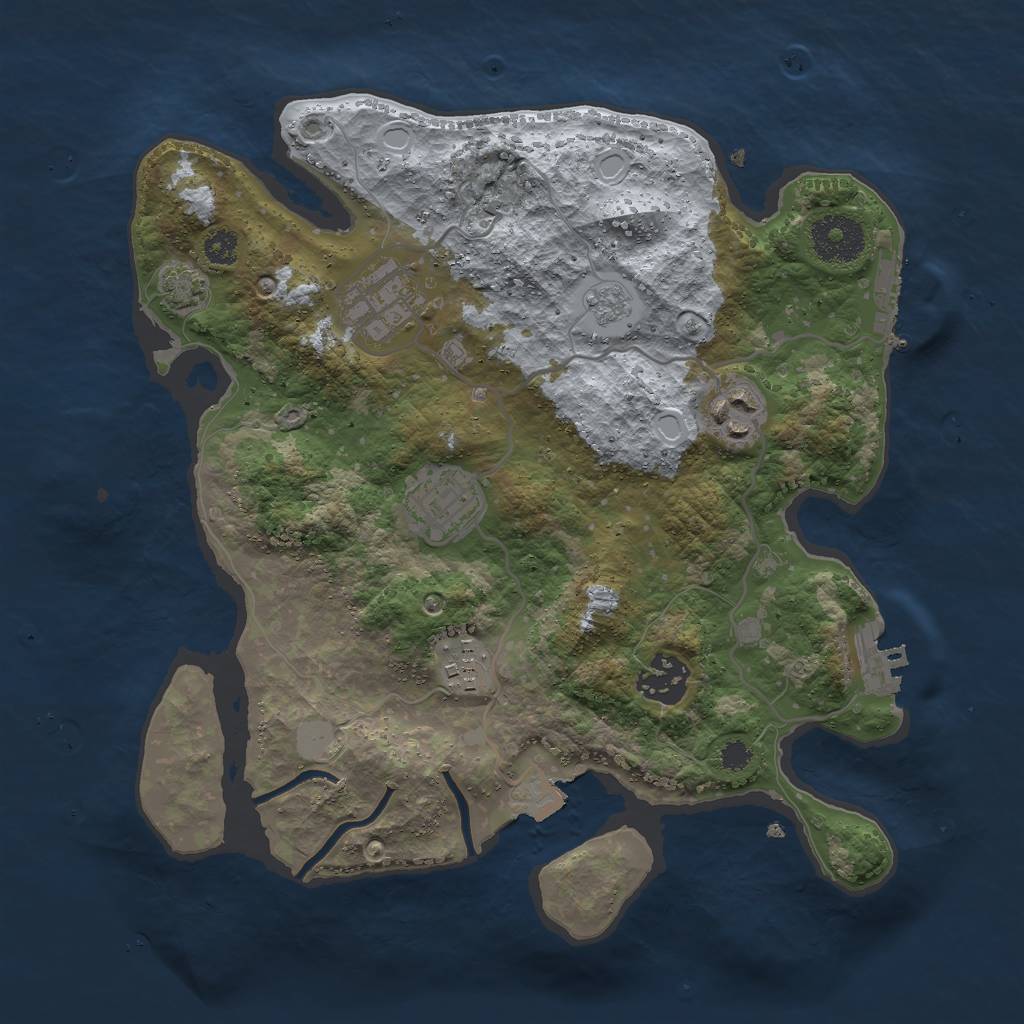 Rust Map: Procedural Map, Size: 3000, Seed: 23164, 12 Monuments