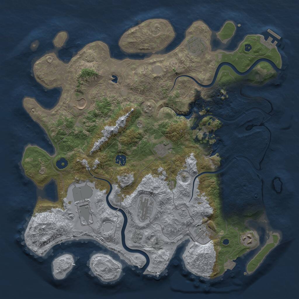 Rust Map: Procedural Map, Size: 4000, Seed: 61719715, 14 Monuments
