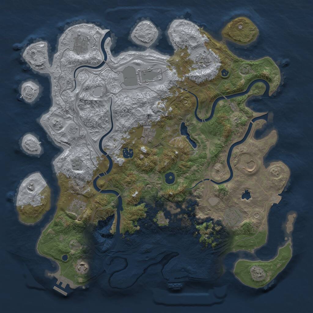 Rust Map: Procedural Map, Size: 4250, Seed: 2425934, 17 Monuments
