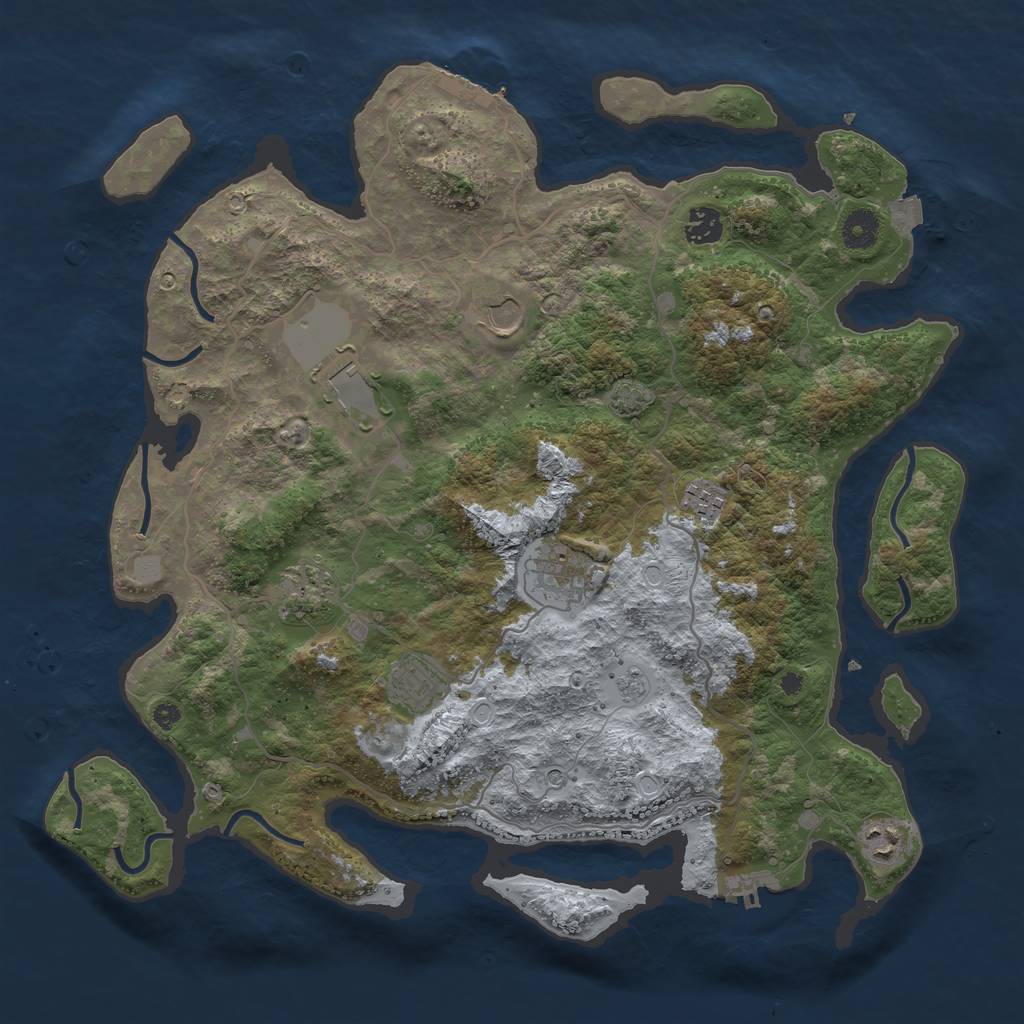 Rust Map: Procedural Map, Size: 4000, Seed: 63284862, 16 Monuments