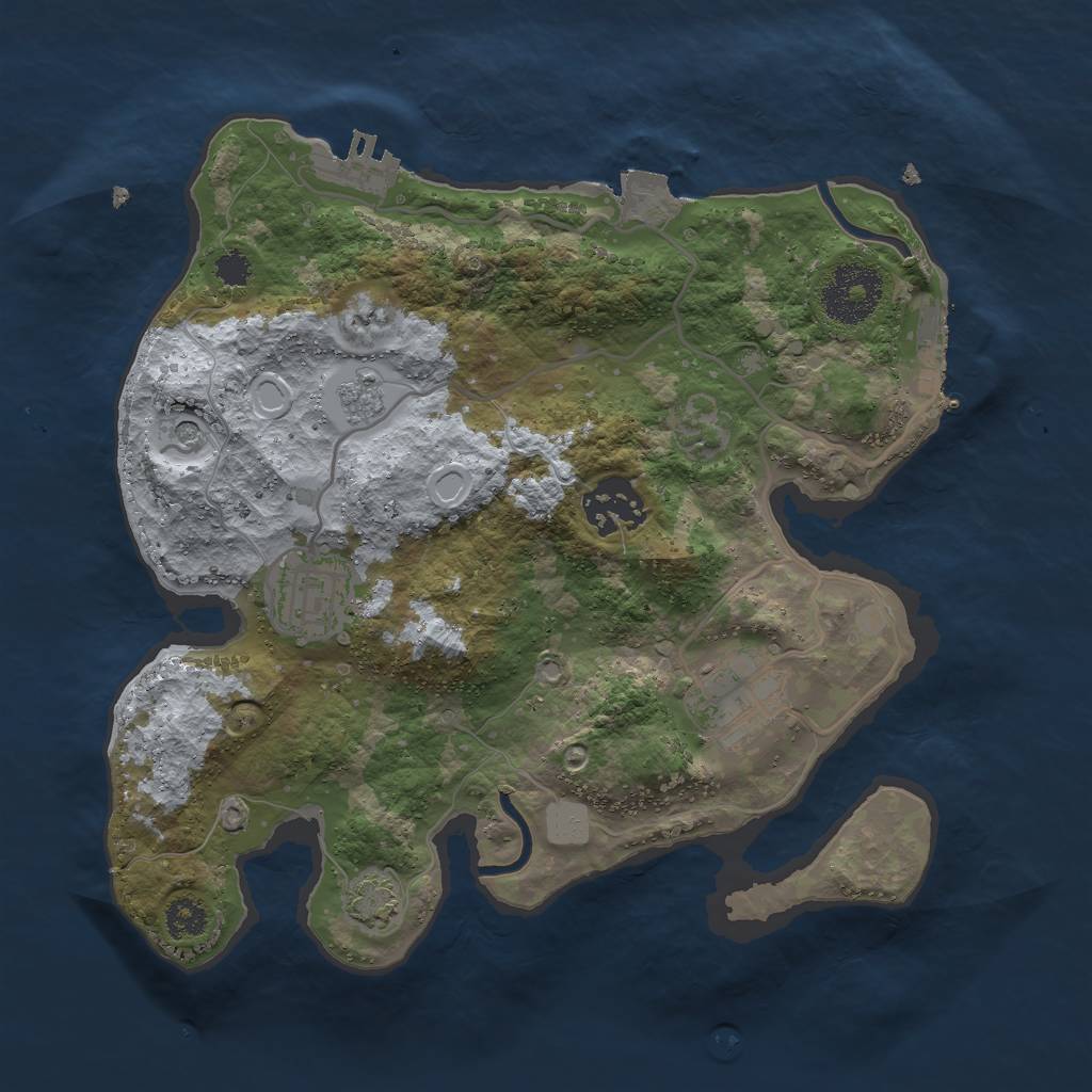Rust Map: Procedural Map, Size: 2700, Seed: 1034685900, 11 Monuments