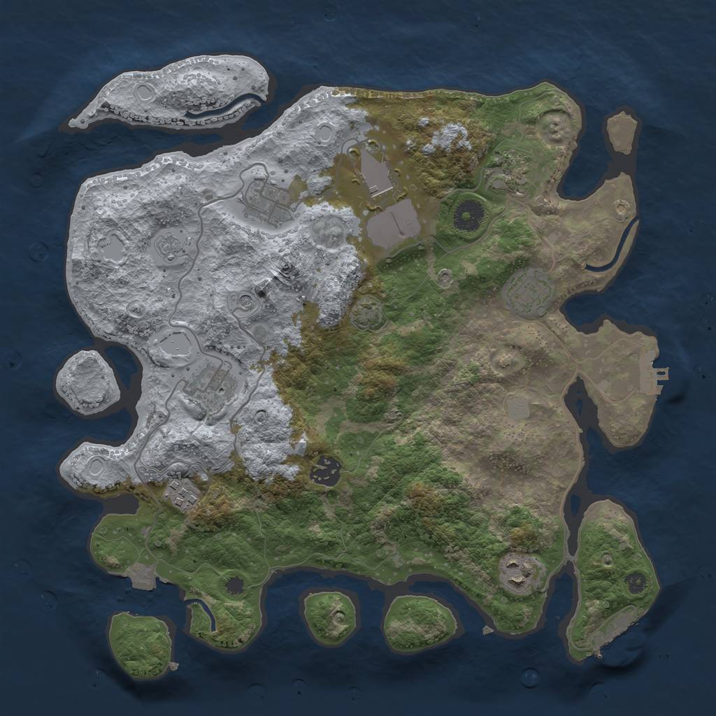 Rust Map: Procedural Map, Size: 3500, Seed: 1112637060, 16 Monuments