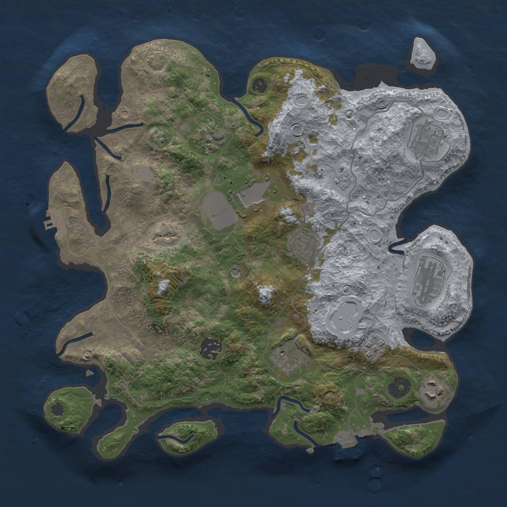 Rust Map: Procedural Map, Size: 3500, Seed: 237704600, 16 Monuments