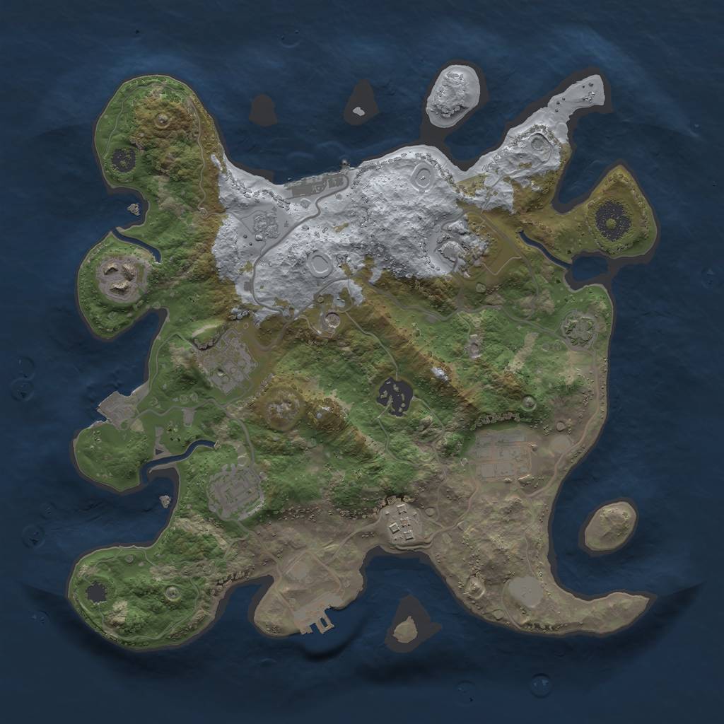 Rust Map: Procedural Map, Size: 3000, Seed: 18247733, 15 Monuments