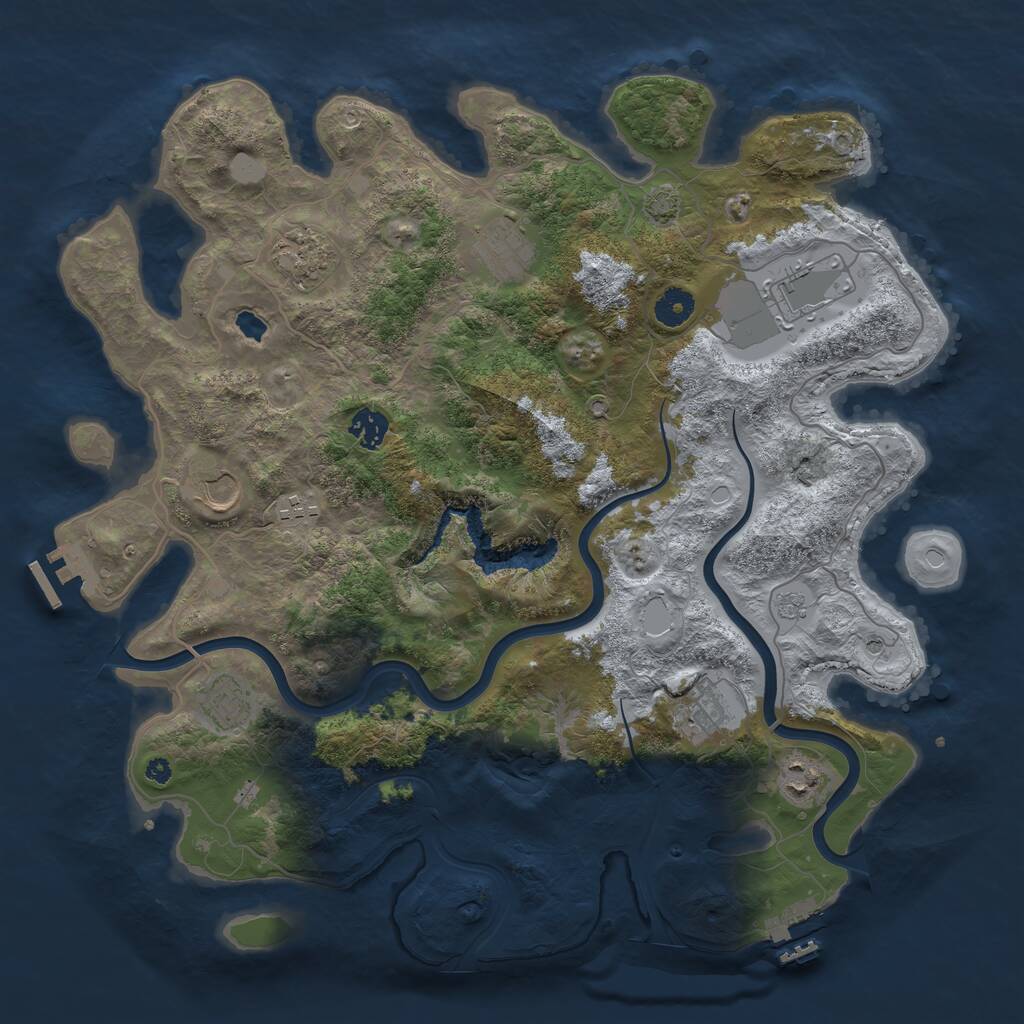 Rust Map: Procedural Map, Size: 4000, Seed: 83924629, 15 Monuments