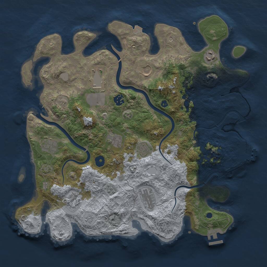 Rust Map: Procedural Map, Size: 3800, Seed: 26850729, 16 Monuments