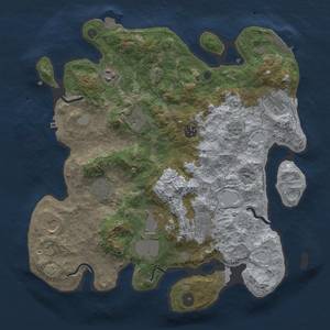 Thumbnail Rust Map: Procedural Map, Size: 3750, Seed: 270399372, 17 Monuments