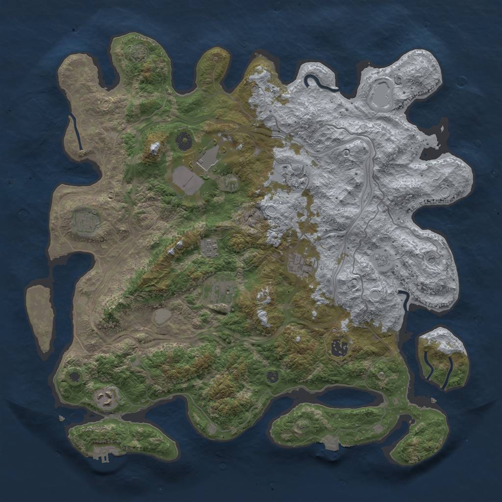 Rust Map: Procedural Map, Size: 4300, Seed: 16864055, 15 Monuments