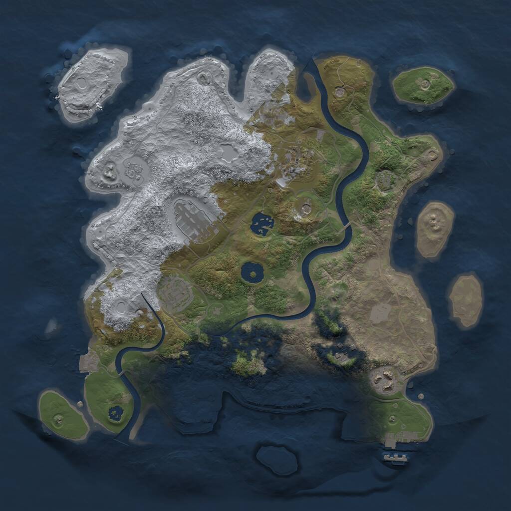 Rust Map: Procedural Map, Size: 3400, Seed: 41396841, 11 Monuments
