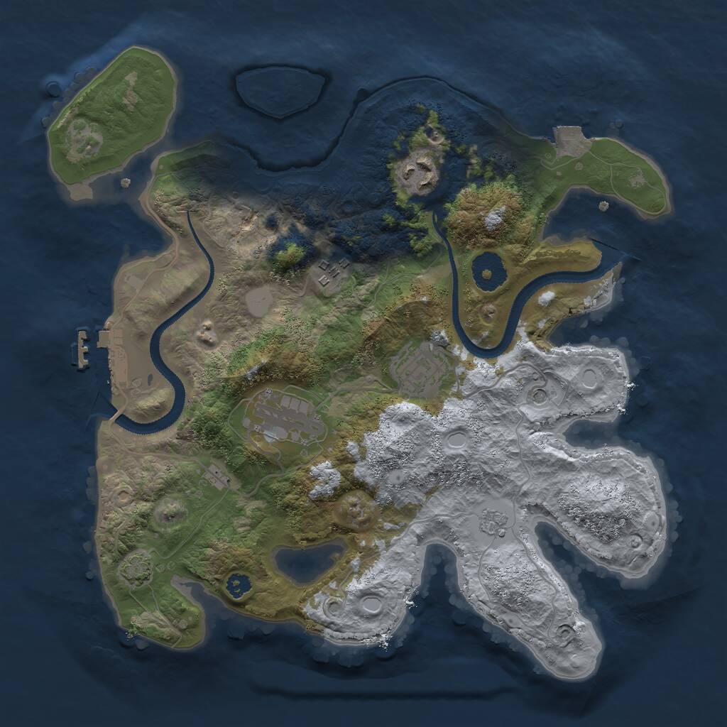 Rust Map: Procedural Map, Size: 3000, Seed: 95169352, 9 Monuments