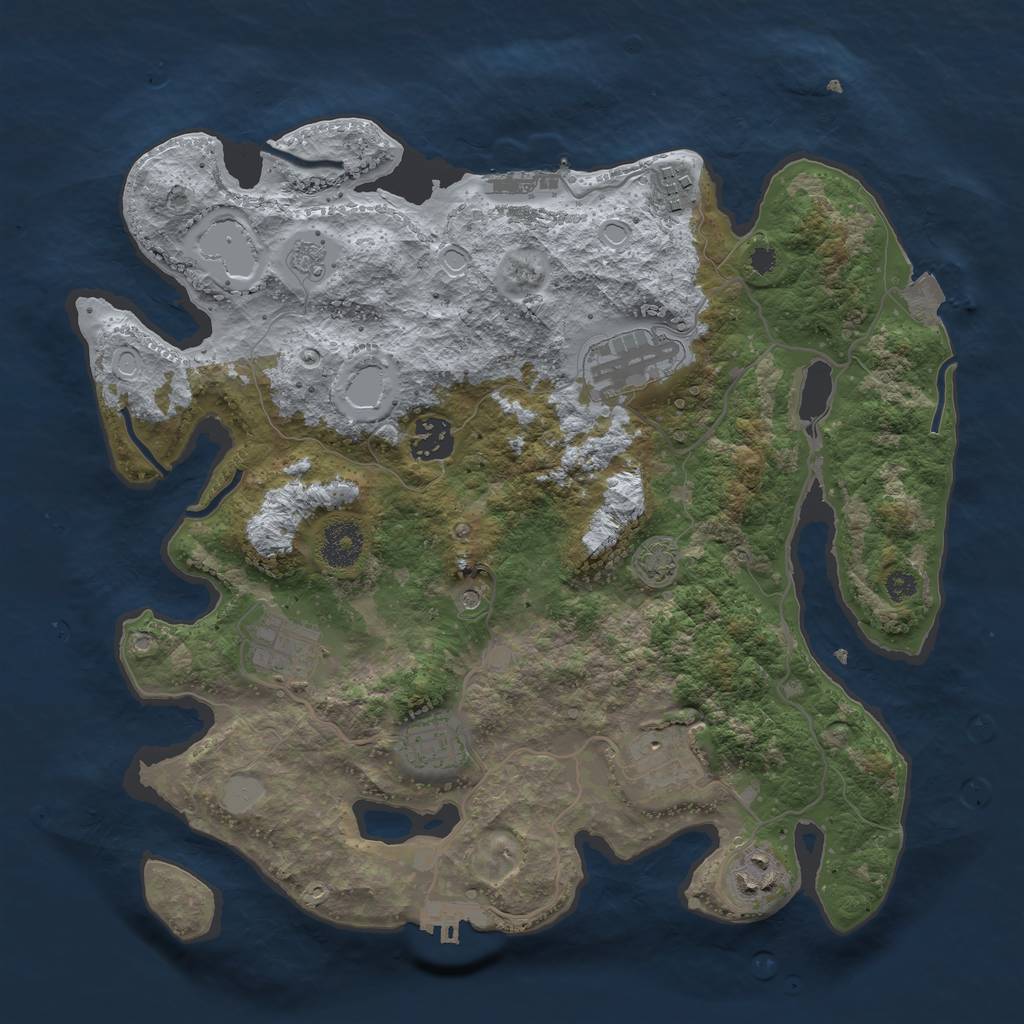 Rust Map: Procedural Map, Size: 3400, Seed: 9317239, 15 Monuments