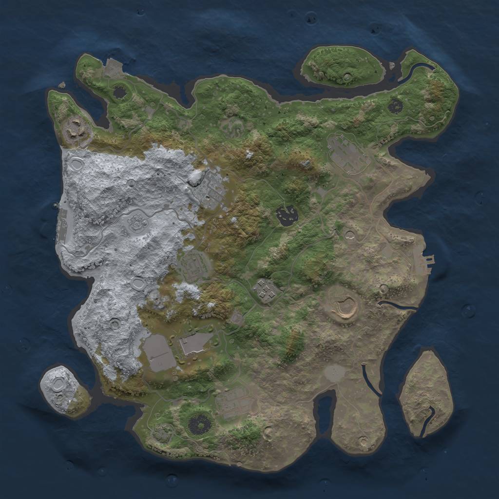 Rust Map: Procedural Map, Size: 3500, Seed: 40711752, 17 Monuments