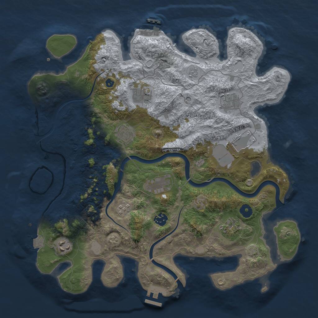 Rust Map: Procedural Map, Size: 3750, Seed: 49731859, 15 Monuments