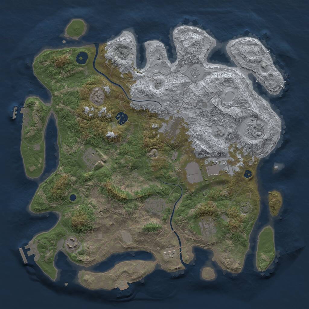 Rust Map: Procedural Map, Size: 3850, Seed: 74316295, 15 Monuments