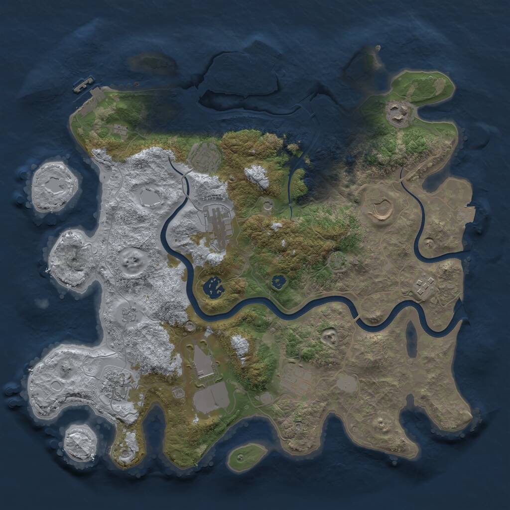 Rust Map: Procedural Map, Size: 3700, Seed: 1298140025, 15 Monuments