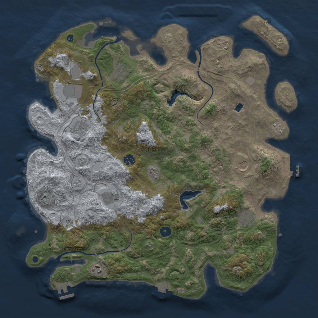 Rust Map: Procedural Map, Size: 4400, Seed: 53792031, 15 Monuments