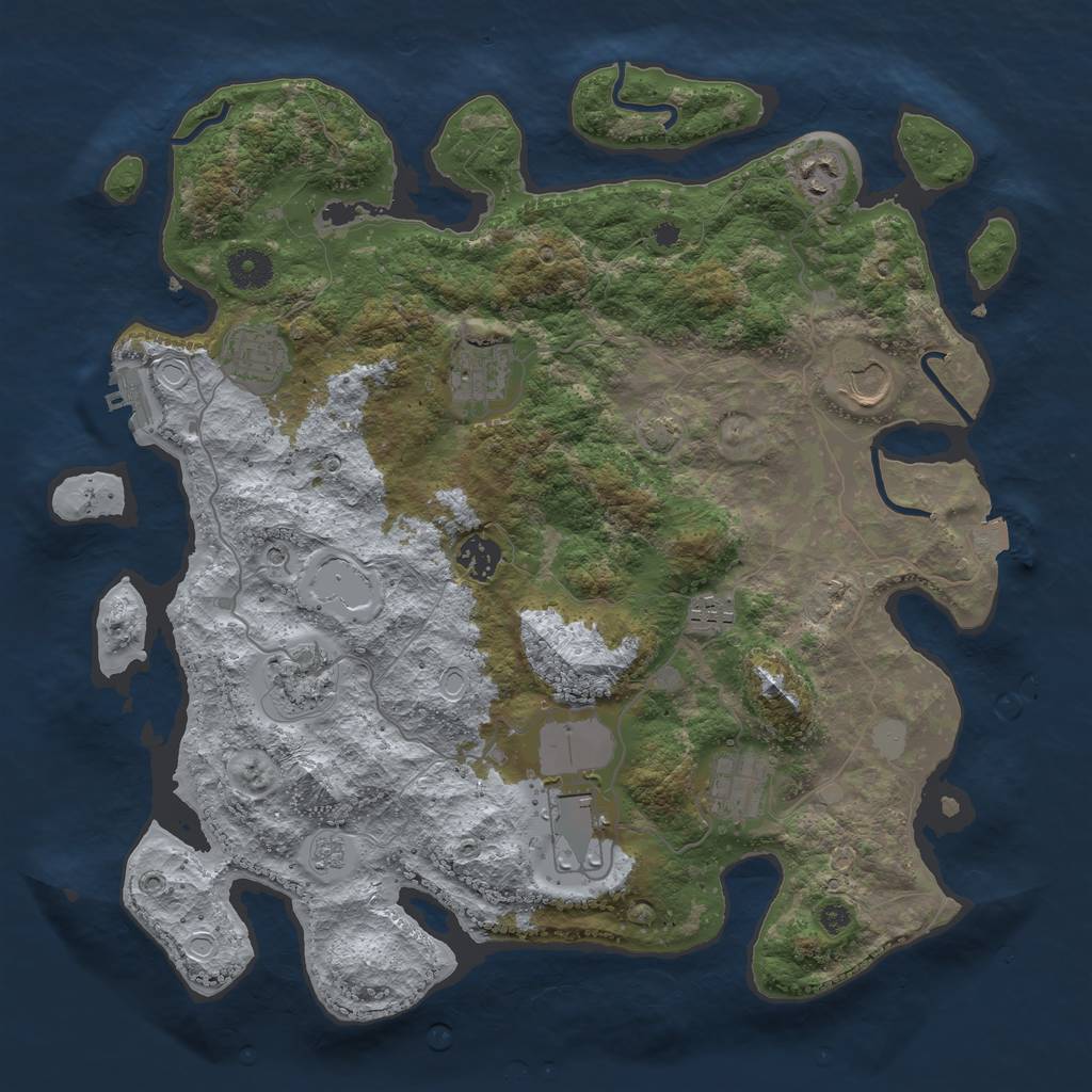Rust Map: Procedural Map, Size: 3800, Seed: 88548624, 16 Monuments