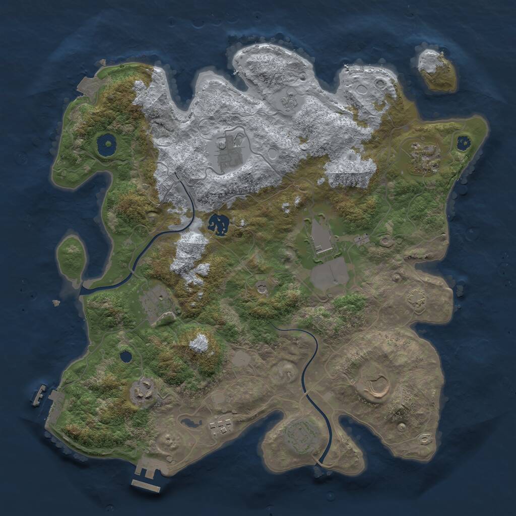 Rust Map: Procedural Map, Size: 3600, Seed: 50226028, 15 Monuments