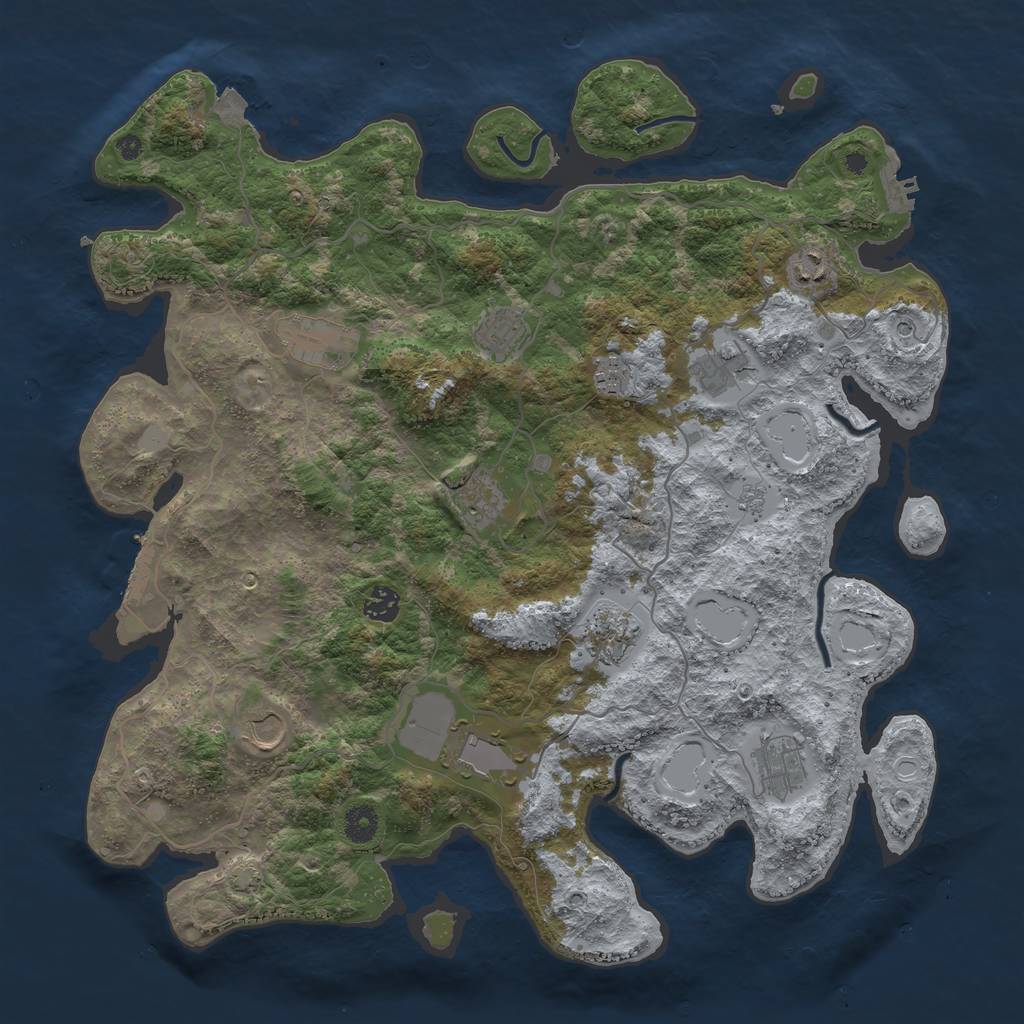 Rust Map: Procedural Map, Size: 4200, Seed: 1348437212, 19 Monuments