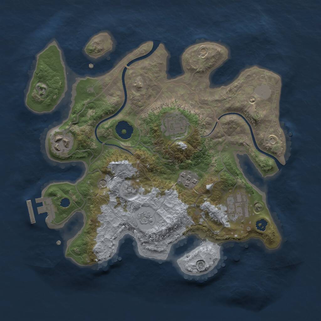 Rust Map: Procedural Map, Size: 2750, Seed: 744276118, 8 Monuments