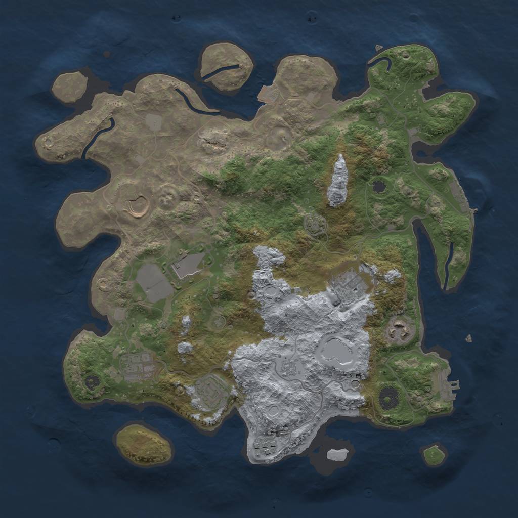 Rust Map: Procedural Map, Size: 3550, Seed: 86999488, 15 Monuments