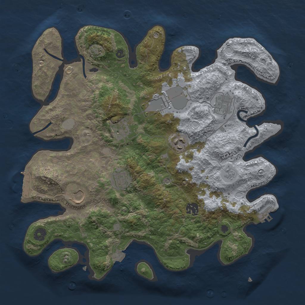 Rust Map: Procedural Map, Size: 3500, Seed: 146000, 15 Monuments