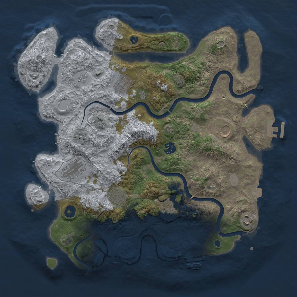 Rust Map: Procedural Map, Size: 3750, Seed: 329792614, 14 Monuments