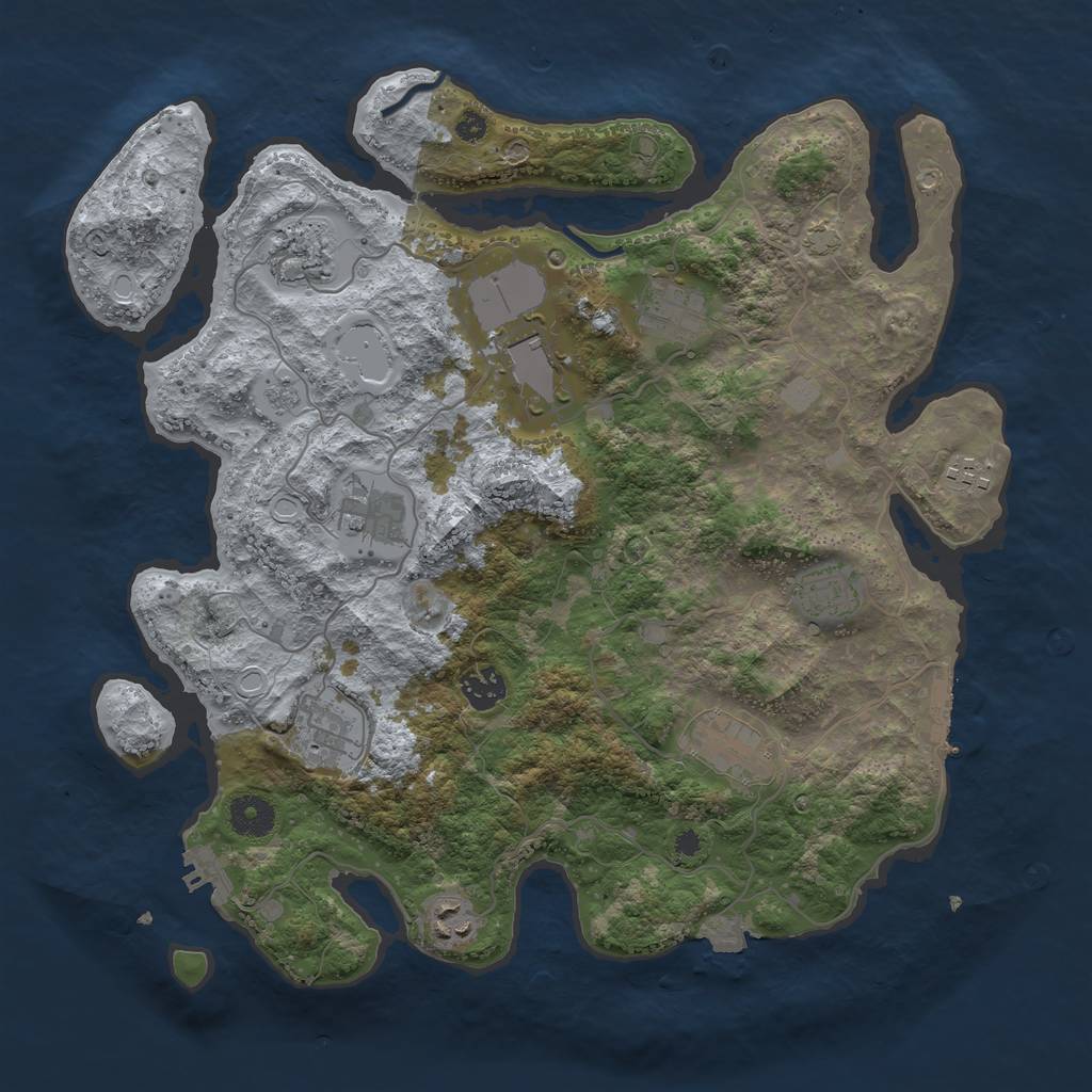 Rust Map: Procedural Map, Size: 3750, Seed: 329792614, 17 Monuments