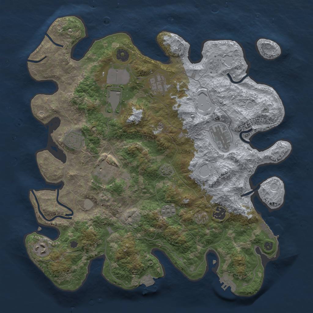 Rust Map: Procedural Map, Size: 3650, Seed: 61899652, 16 Monuments