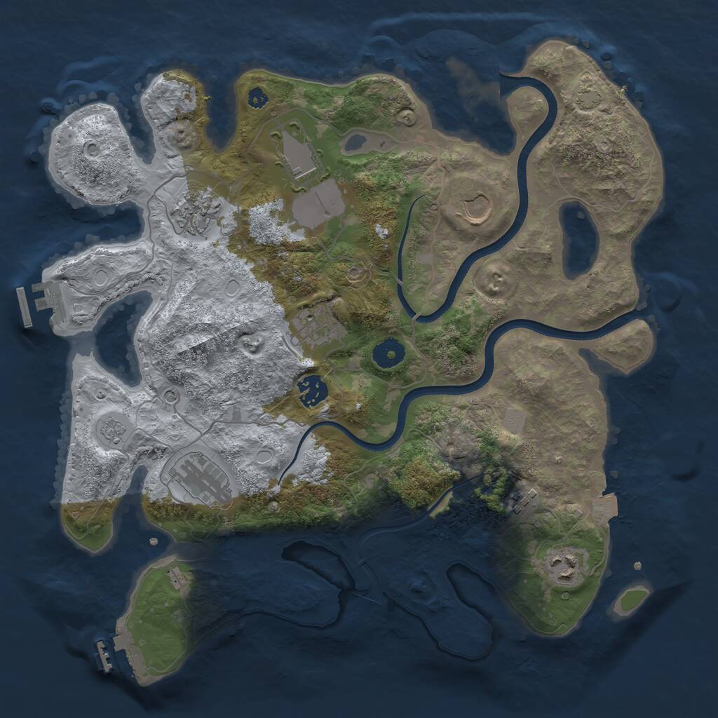 Rust Map: Procedural Map, Size: 3550, Seed: 96500928, 14 Monuments