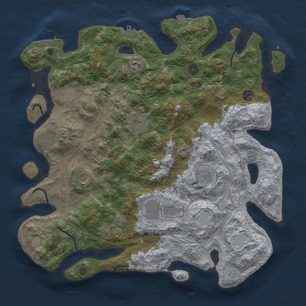 Rust Map: Procedural Map, Size: 4250, Seed: 281103562, 17 Monuments