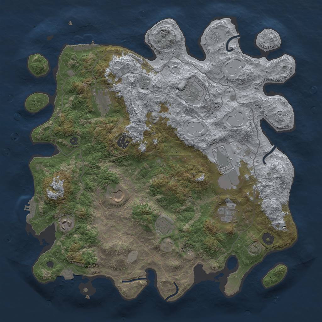 Rust Map: Procedural Map, Size: 4000, Seed: 2116888, 17 Monuments