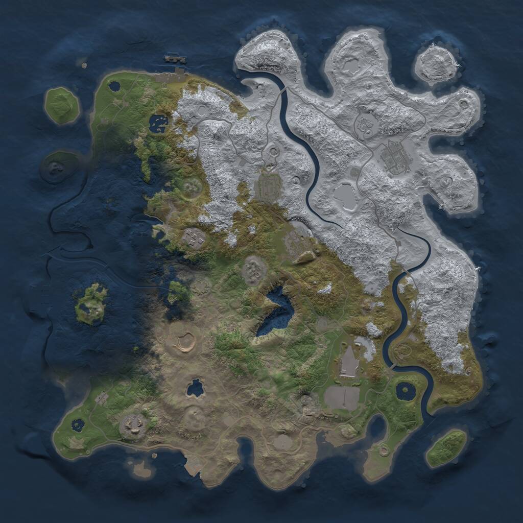 Rust Map: Procedural Map, Size: 4000, Seed: 2116888, 14 Monuments
