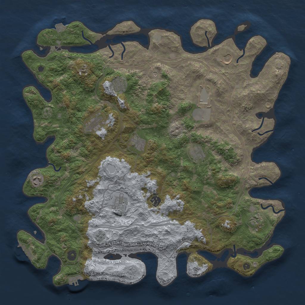 Rust Map: Procedural Map, Size: 4500, Seed: 2234461, 19 Monuments
