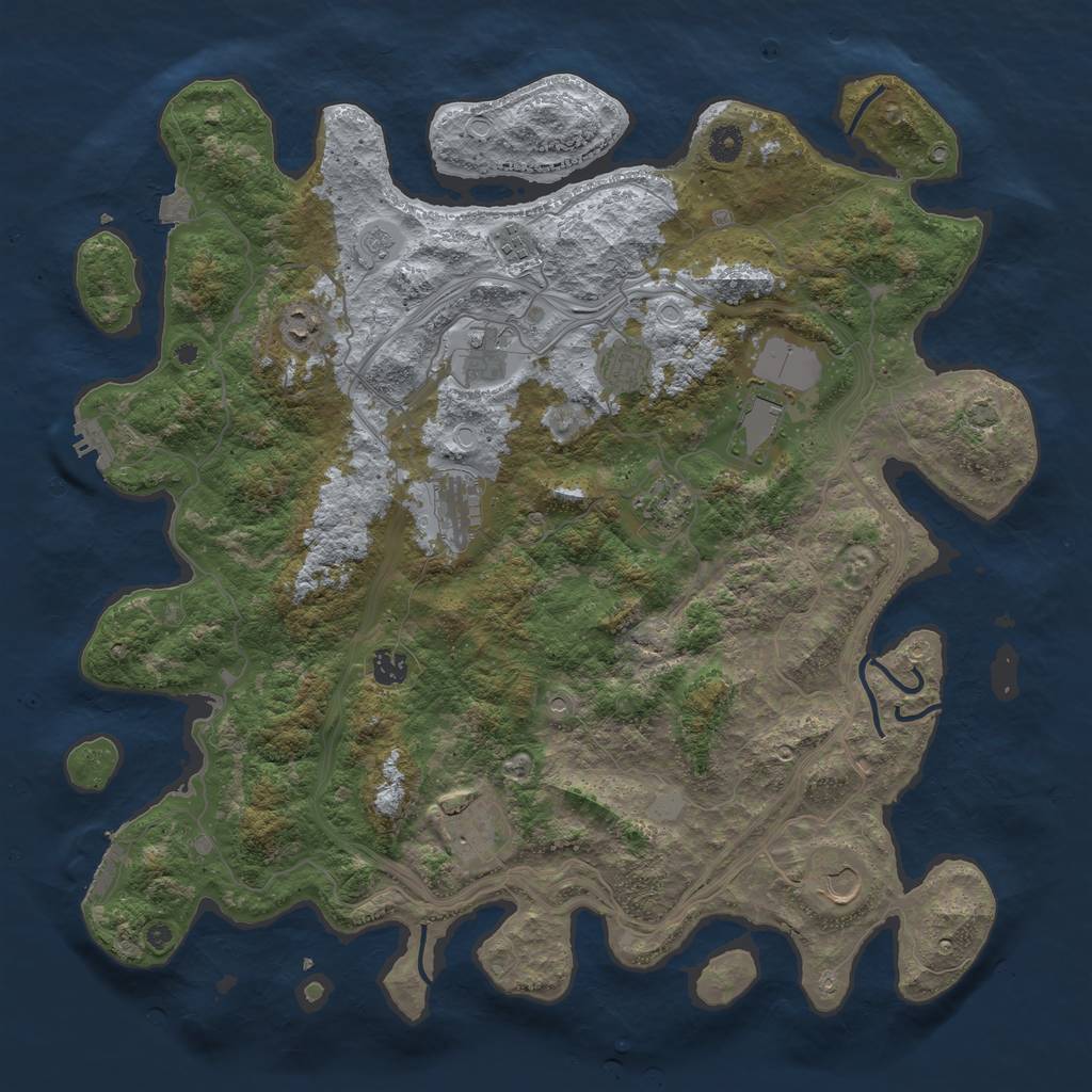 Rust Map: Procedural Map, Size: 4500, Seed: 799994805, 18 Monuments