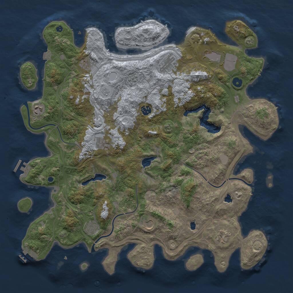 Rust Map: Procedural Map, Size: 4500, Seed: 799994805, 16 Monuments