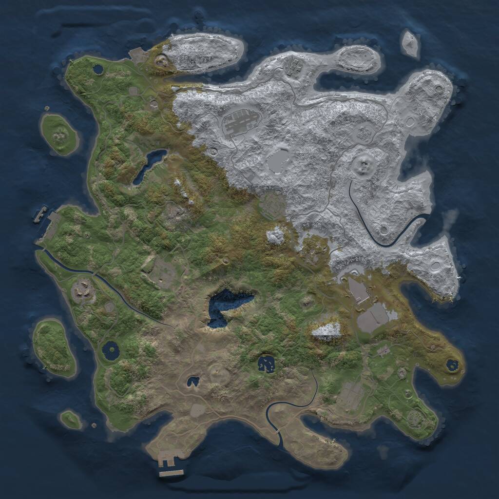 Rust Map: Procedural Map, Size: 4166, Seed: 1458, 15 Monuments