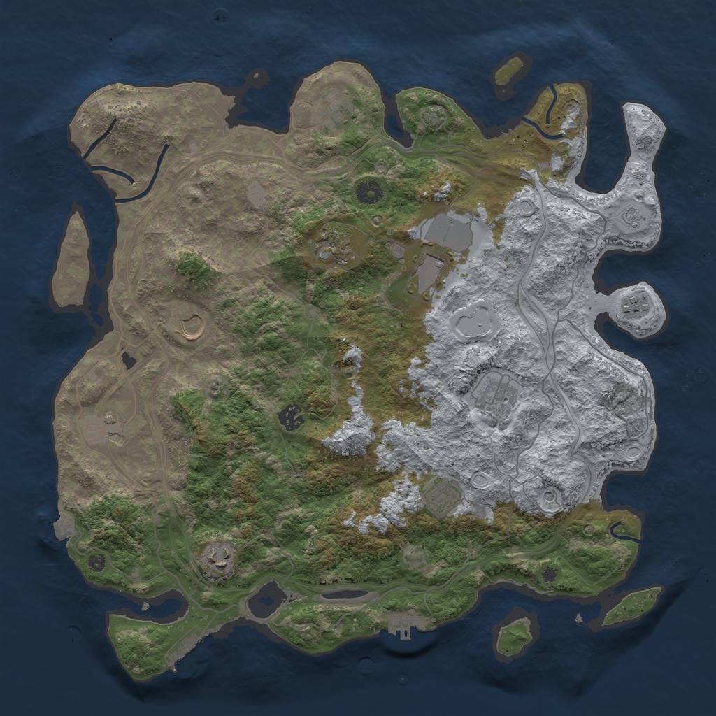 Rust Map: Procedural Map, Size: 4250, Seed: 536136, 18 Monuments