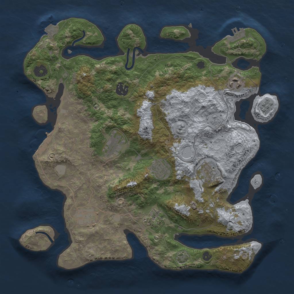 Rust Map: Procedural Map, Size: 3400, Seed: 19193356, 16 Monuments